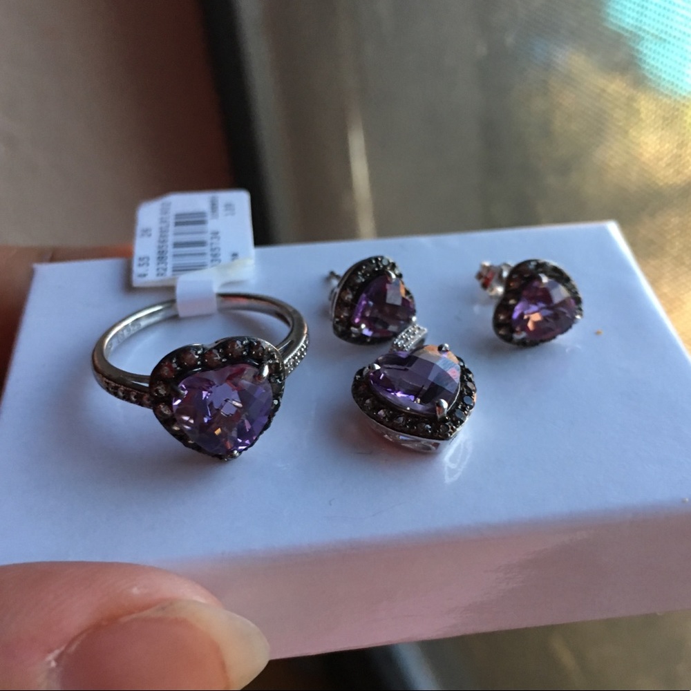 Lorenzo Amethyst & smoky quartz set Valentine’s